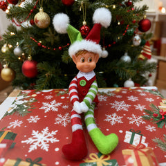 30cm Christmas Elf Shelf Sitter Figurines - Festive Holiday Table Decor & Xmas Room Ornaments