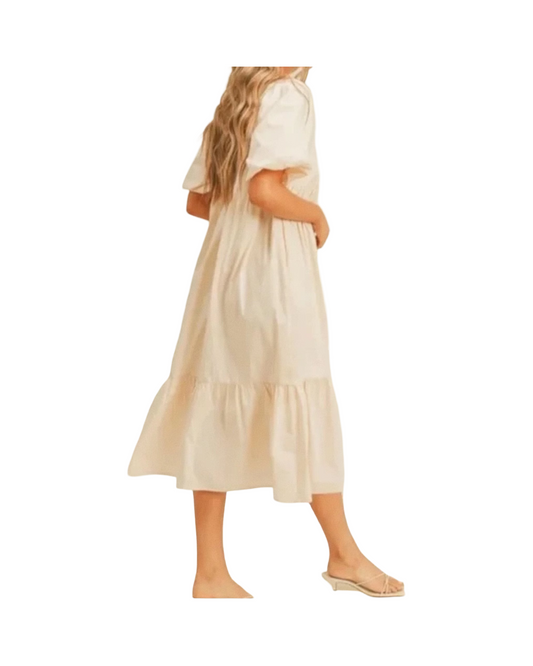 Beige Empire Waist Dress