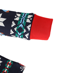 Festive Holiday Gnome Print Pajama Set for Kids Featuring Long Sleeves and Cuffs
