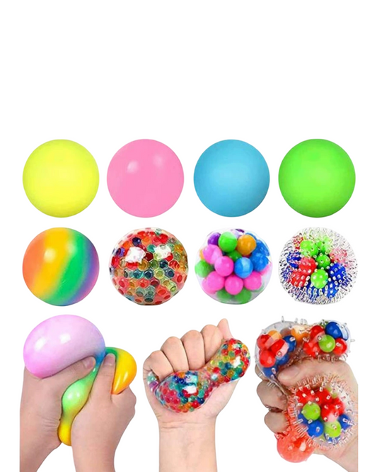 Colorful 7cm Sensory Fidget Squishy Ball - Tactile Stress Relief Toy for Anxiety & Focus