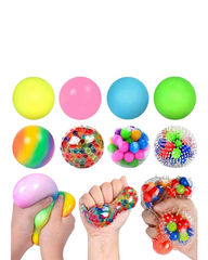 Colorful 7cm Sensory Fidget Squishy Ball - Tactile Stress Relief Toy for Anxiety & Focus