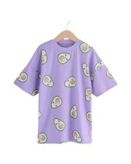 Graphic Print Casual Dress Short Sleeve Girls Outfit
