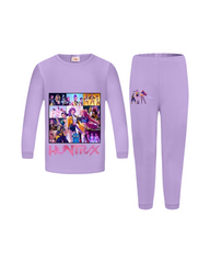 Kpop Inspired Demon Hunter Nightwear for Girls Graphic Long Sleeve Pajamas