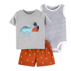 Three-Piece Patterned Baby Boys' Outfit Set