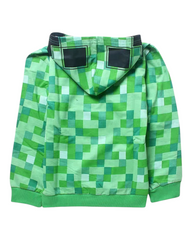Green Minecraft Boys' Zip-Up Hooded Jacket