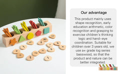 Wooden Counting and Shape Recognition Stick Toy
