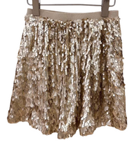 Sparkly Gold Sequin Girls Skirt – Elastic Waist Party & Holiday Tutu