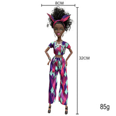 Fashion Doll with Traditional African Print Dress