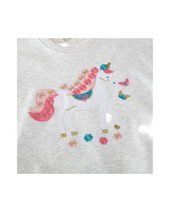 Unicorn Design Crew Neck Sweatshirt
