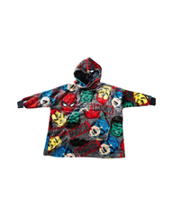 Super Hero Style Oversized Fleece Pullover Hoodie - Warm Cozy Plush Wearable Blanket Sweater