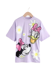 Graphic Print Casual Dress Short Sleeve Girls Outfit