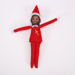 Festive Holiday Elf Shelf Sitter Doll Christmas Tree Figurine with Posable Limbs