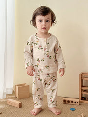 Long-Sleeved Forest Patterned Cotton Pyjama