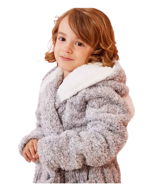 Fluffy Bath Robe with Animal Hood