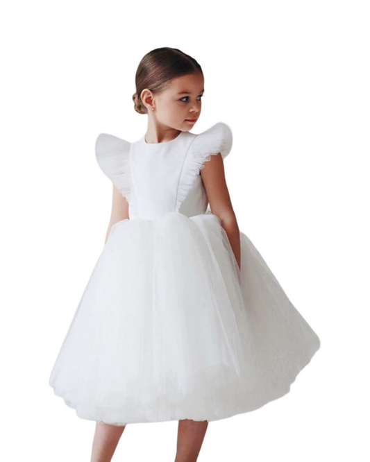 Elegant Birthday Party Girls Formal Tulle Dress | Kids Flower Girl Gown