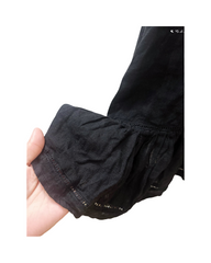 Romantic Ruffle Hem Black Midi