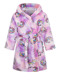 Fluffy Patterned Girls' Bath Robe