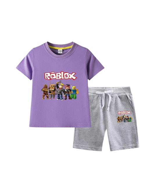 Girls' T-Shirt and Shorts Roblox Outfit Set