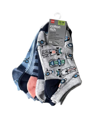 Cute Patterned Cotton Crew Socks - 5-Pair Pack Soft Breathable Socks