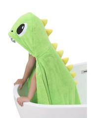 Green Dinosaur & Frog Hooded Kids Costume Cape - Soft Animal Dress-Up Cloak for Toddlers & Children