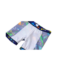 Dinosaur Rash Guard Set Boys 3 Piece Swimsuit with Sun Hat UV Protection Swim Trunks