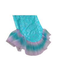 Sparkly Mermaid Tail Costume Skirt with Iridescent Fish Scale Print