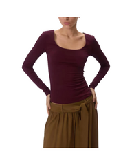 Crewneck Knit Top for Woman – Long Sleeve Casual Sweater