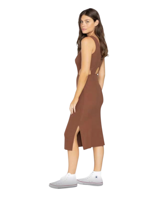 Cocoa Cut-Out Midi Dress