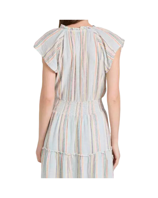 Pastel Stripe Midi Summer Dress