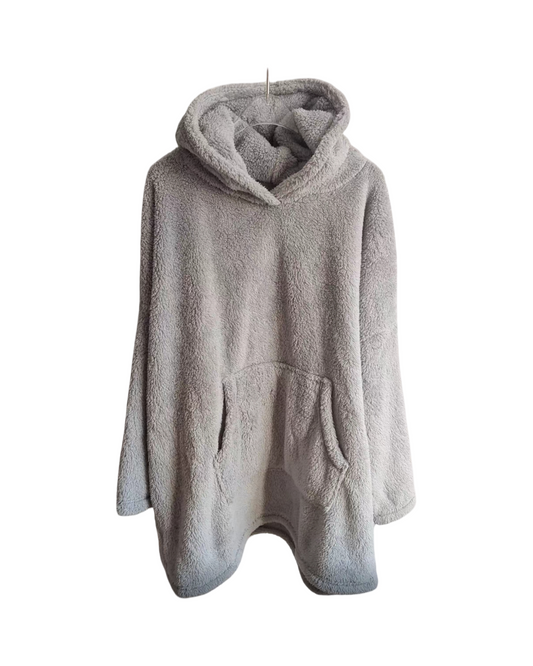 Plush Fluffy Fleece Wearable Blanket Hoodie – Ultra-Soft Oversized Hooded Sweatshirt for Men