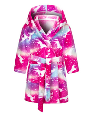 Fluffy Patterned Girls' Bath Robe