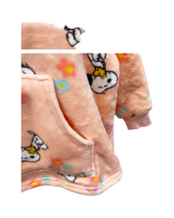 Snoopy Girls Graphic Oversized Fleece Oodie – Soft Cozy Wearable Blanket Hoodie for Kids