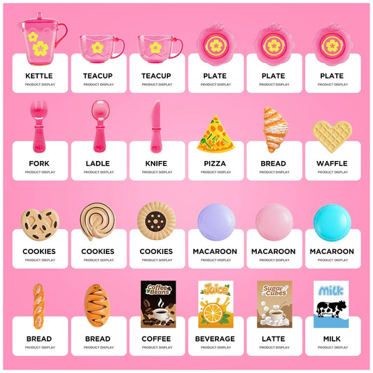 Pretend Food and Tableware Play Set