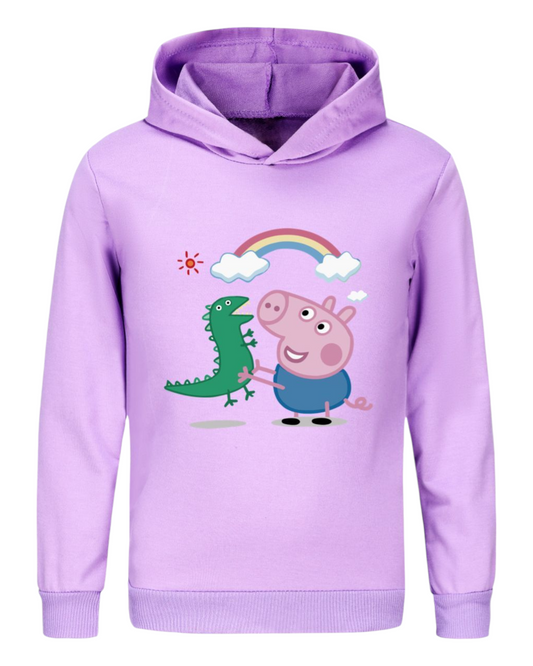 Girls' Graphic Peppa Pig Hoodie with George Pig Design