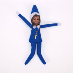 Festive Holiday Elf Shelf Sitter Doll Christmas Tree Figurine with Posable Limbs