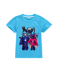 Action Figure Print T-Shirt - 100% Cotton Breathable Short Sleeve Top
