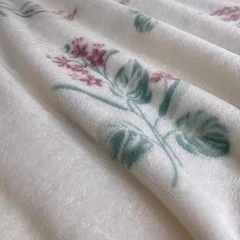 Fluffy Flower Patterned Blanket with Two Pillowcases Set